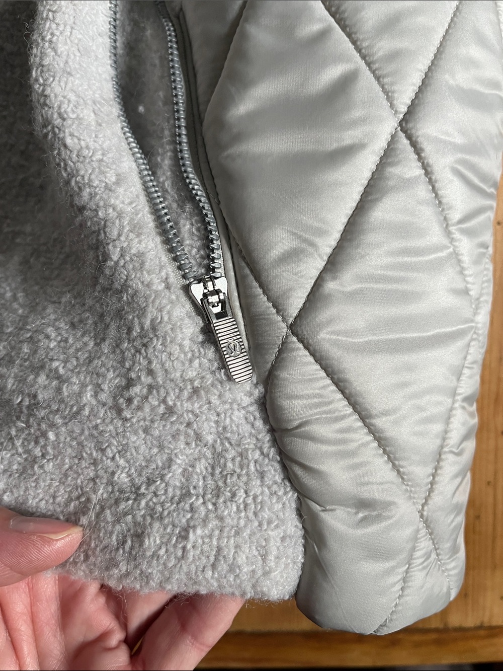 LULULEMON 10 Heathered Ceramic Show Me The Sherpa Jacket Pile Wool Quilted - Picture 11 of 15